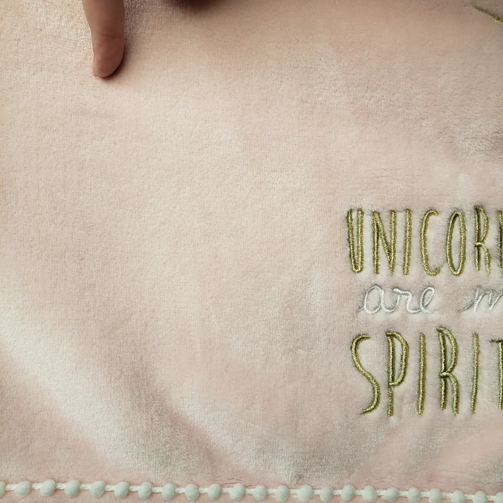 Unicorn Baby Blanket Lextex Spirit Animal Fantasy Sparkle Metallic Faux Fur Pink
